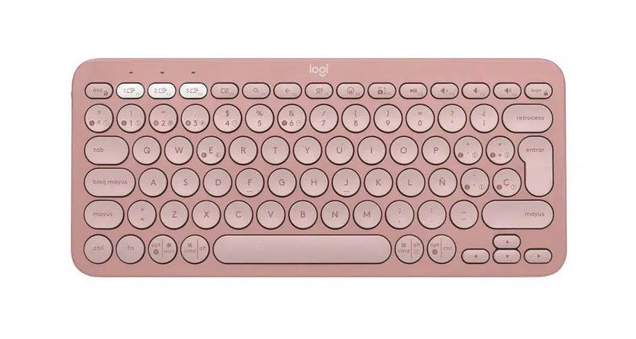 Teclado Logitech K380S rosa, inalámbrico, compacto y silencioso - venhogarsa.com