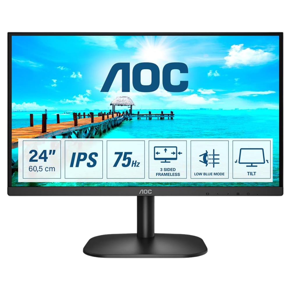 Monitor AOC 24" IPS Full HD 75Hz sin bordes LowBlue