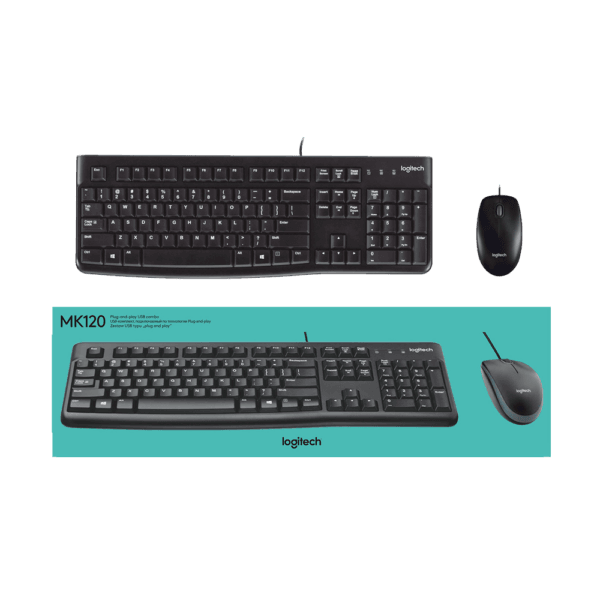 Combo Logitech MK120 con teclado numérico y diseño durable - venhogarsa.com