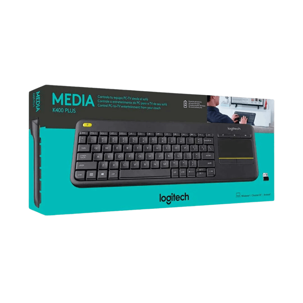 Teclado Logitech K400 Plus Inalámbrico con Touchpad TV-PC - venhogarsa.com