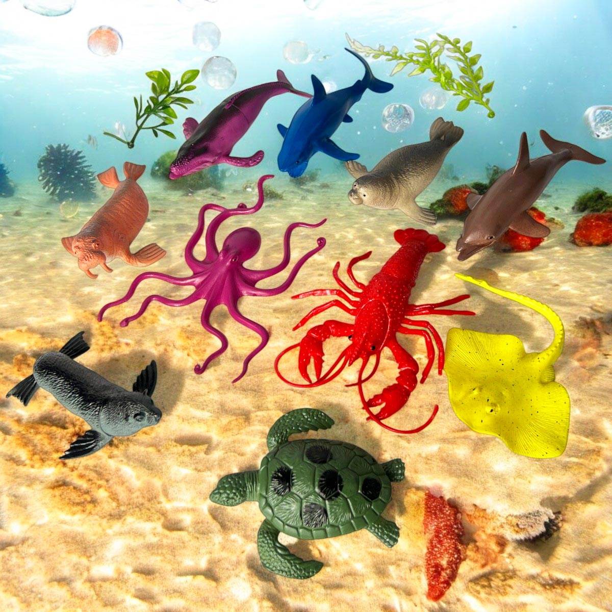 Set 13 figuras animales marinos realistas - venhogarsa.com