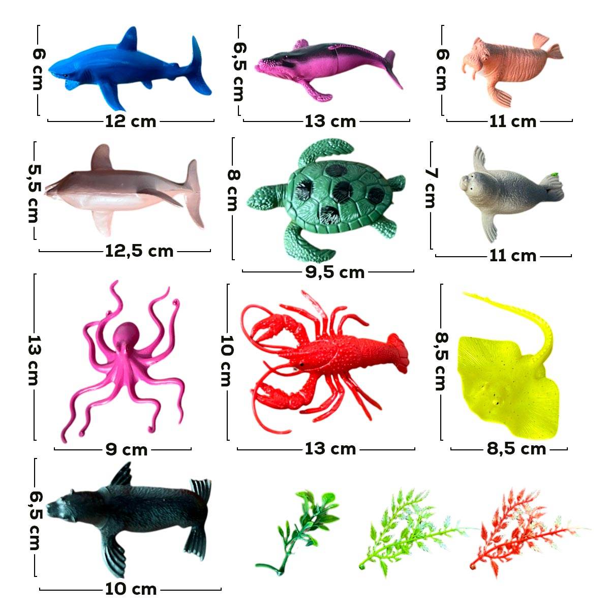 Set 13 figuras animales marinos realistas - venhogarsa.com