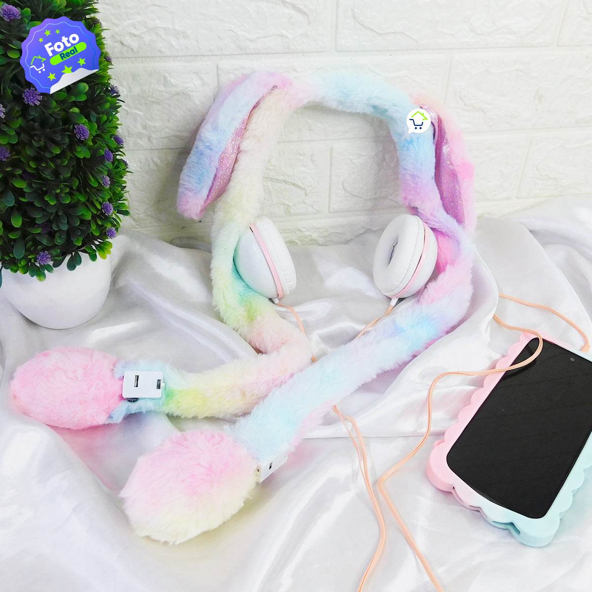 Audífonos Orejas Móviles Diadema Luces Led Felpa - venhogarsa.com