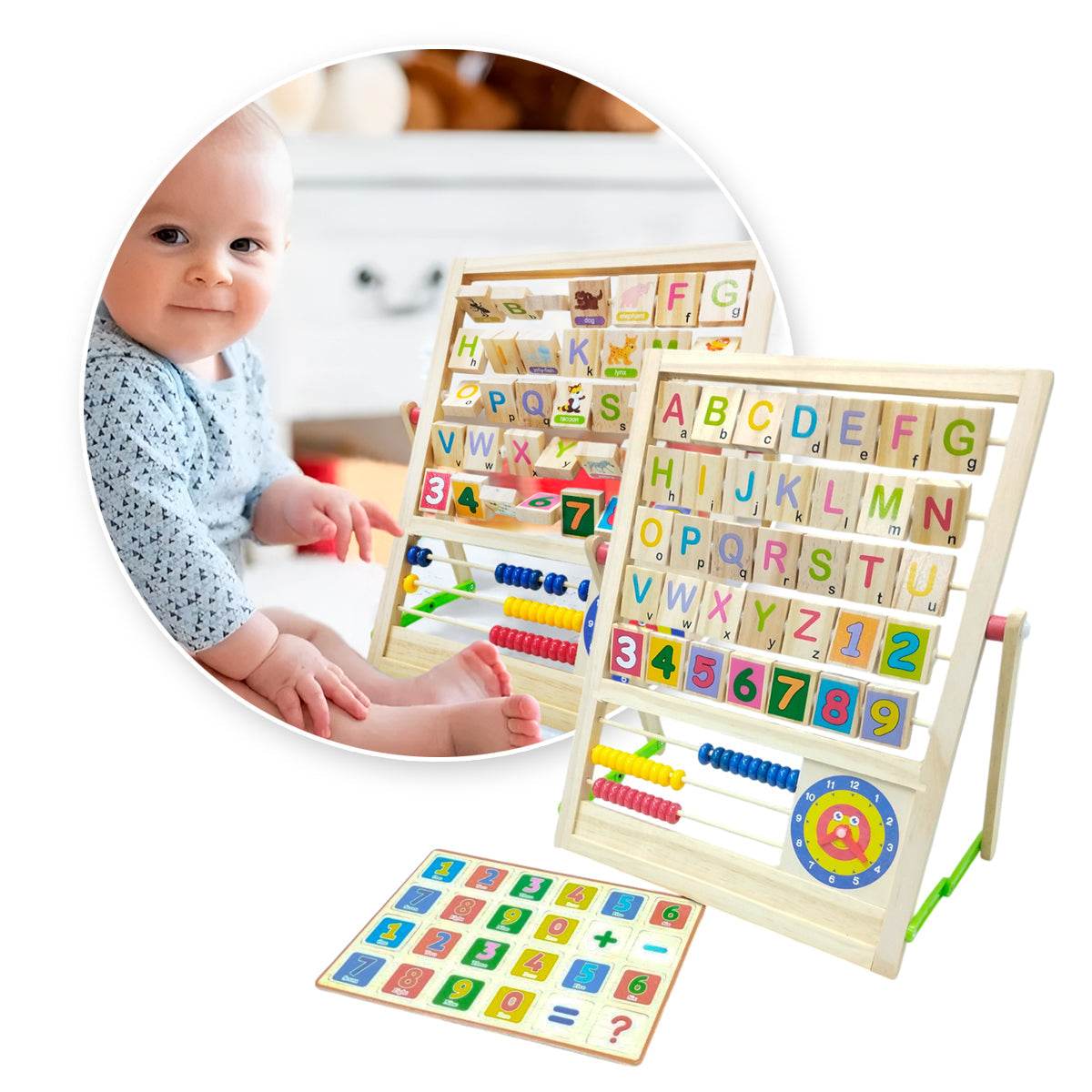 Tablero Educativo Abaco Didáctico Madera Infantil - venhogarsa.com