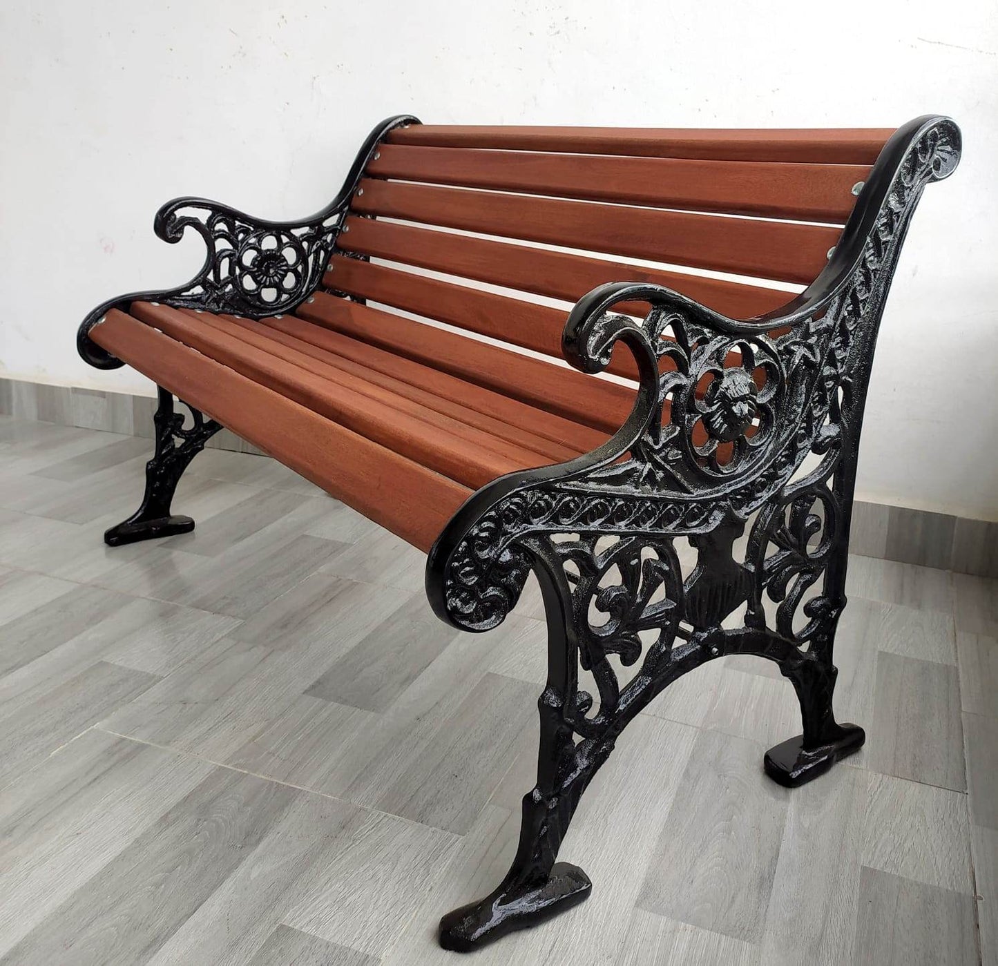 Banca Parque Jardín 1,25 metros Aluminio Fundido - venhogarsa.com