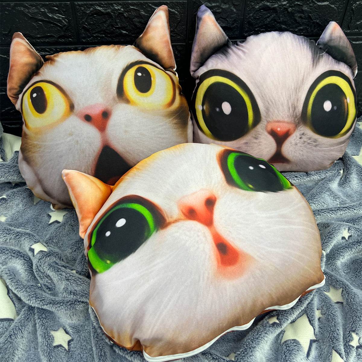 Cojín De Gatos 3D X3 Decoración Almohada - venhogarsa.com