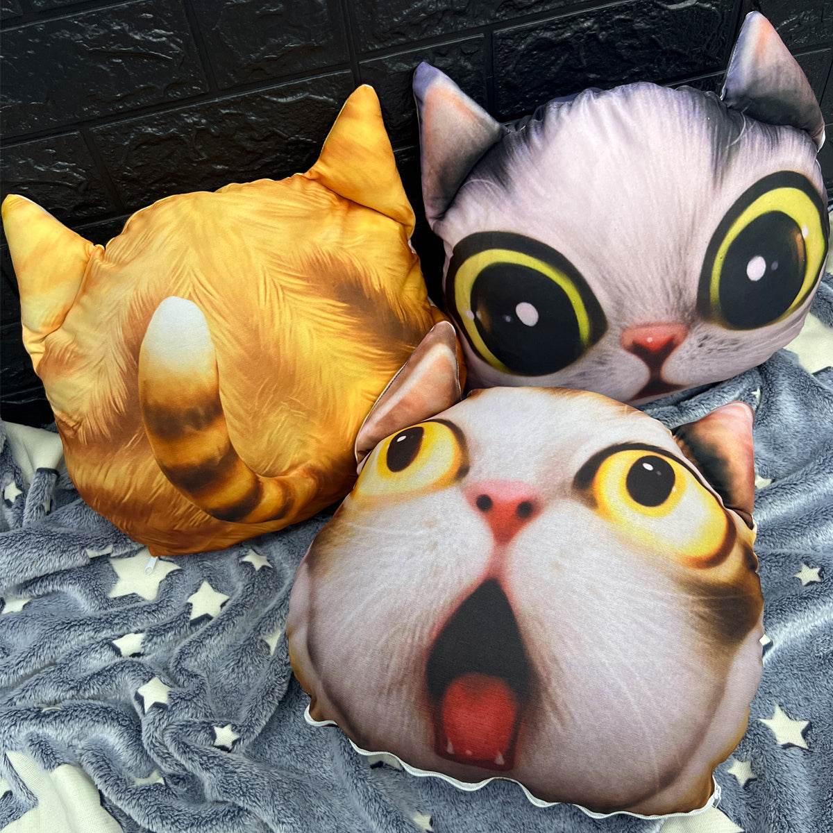 Cojín De Gatos 3D X3 Decoración Almohada - venhogarsa.com