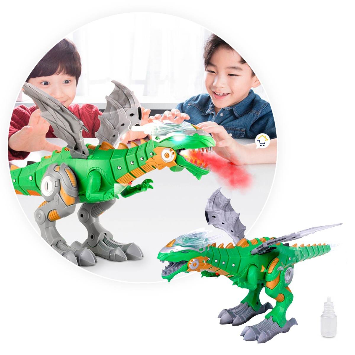 Dinosaurio Vapor Luces Sonido y Movimiento Diseño Mecánico - venhogarsa.com