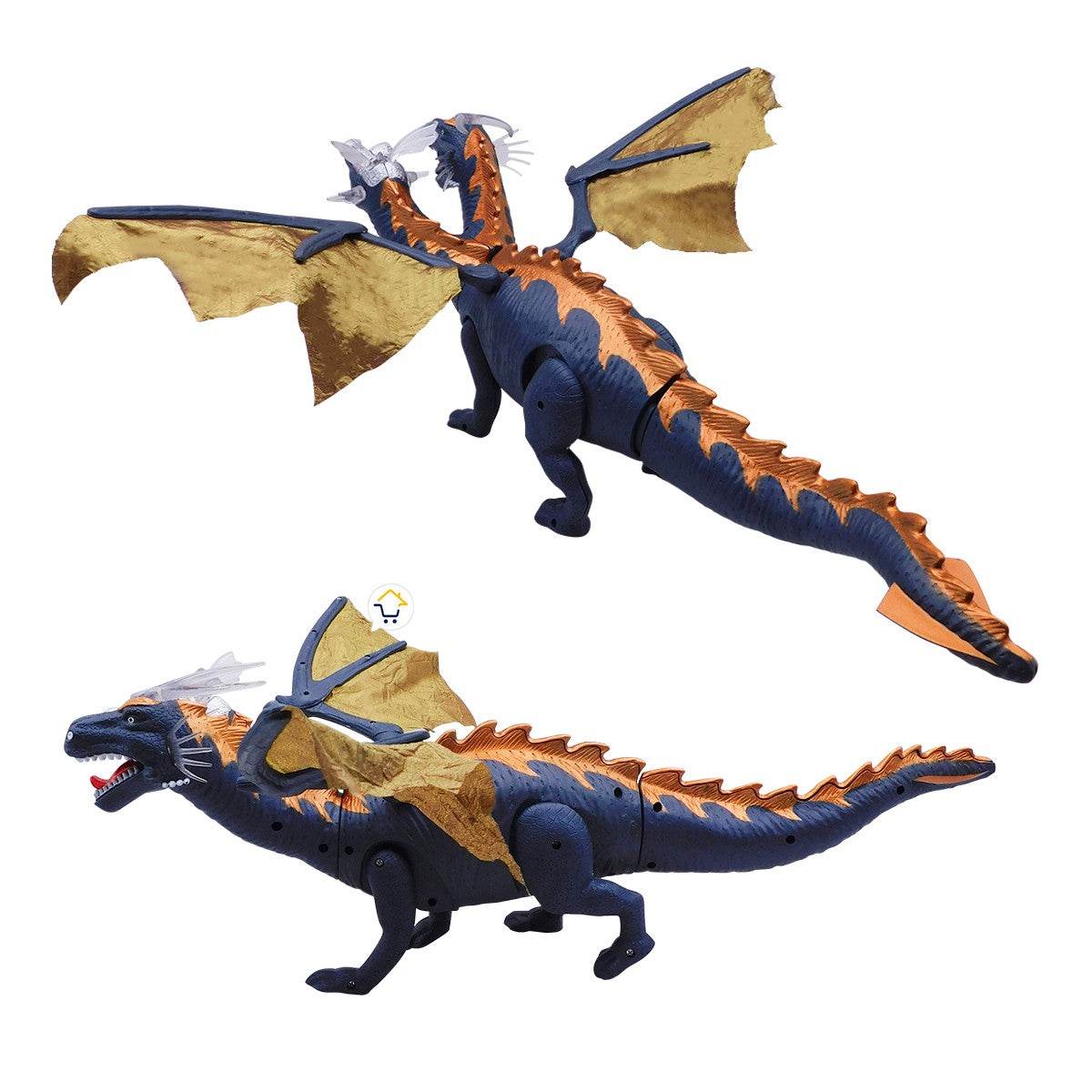 Dragón Grande 2 Cabezas Alas Movimiento Luces Sonidos - venhogarsa.com