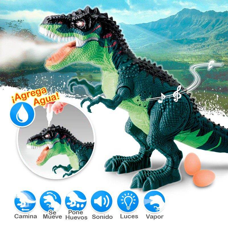 Dinosaurio Pone Huevos Vapor Luces Sonido y Movimiento - venhogarsa.com