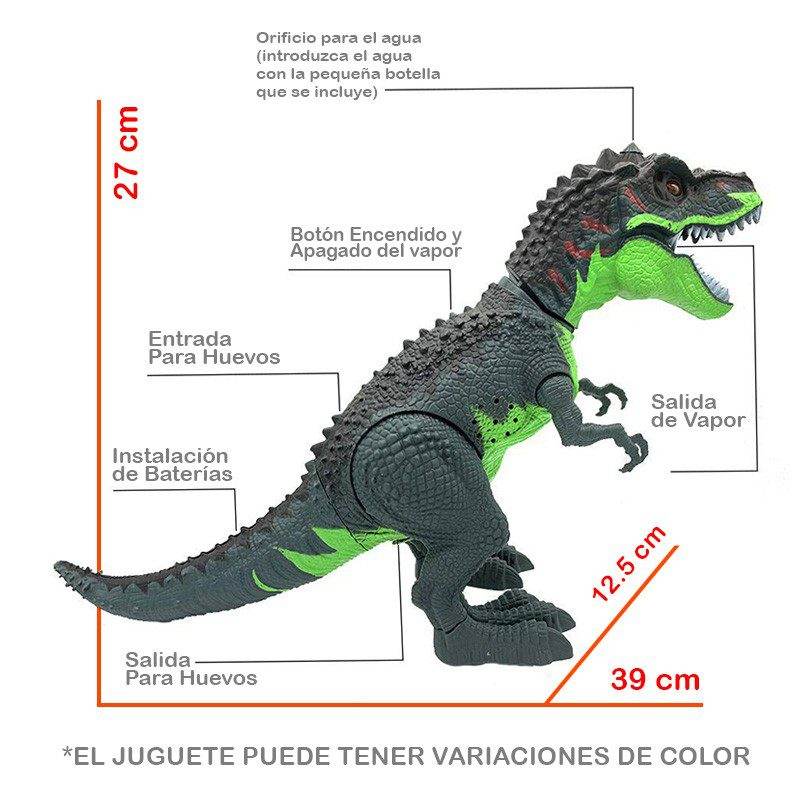 Dinosaurio Pone Huevos Vapor Luces Sonido y Movimiento - venhogarsa.com
