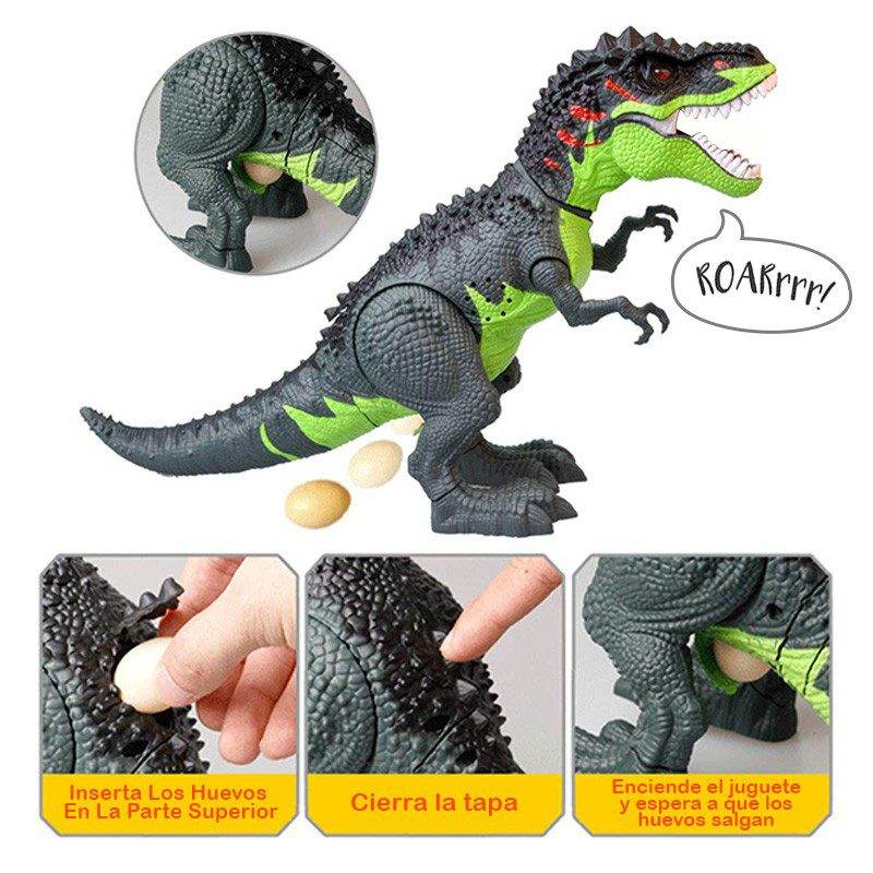 Dinosaurio Pone Huevos Vapor Luces Sonido y Movimiento - venhogarsa.com