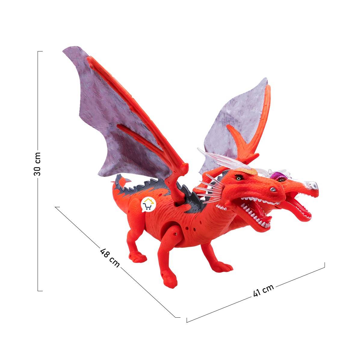 Dragón Grande 2 Cabezas Alas Movimiento Luces Sonidos - venhogarsa.com