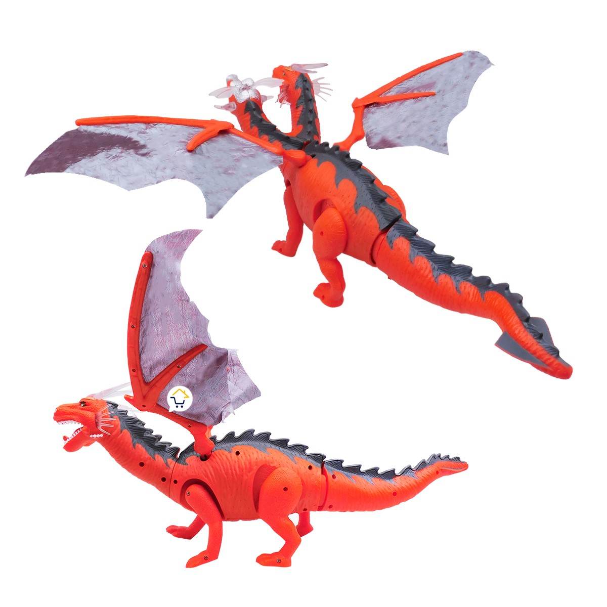 Dragón Grande 2 Cabezas Alas Movimiento Luces Sonidos - venhogarsa.com