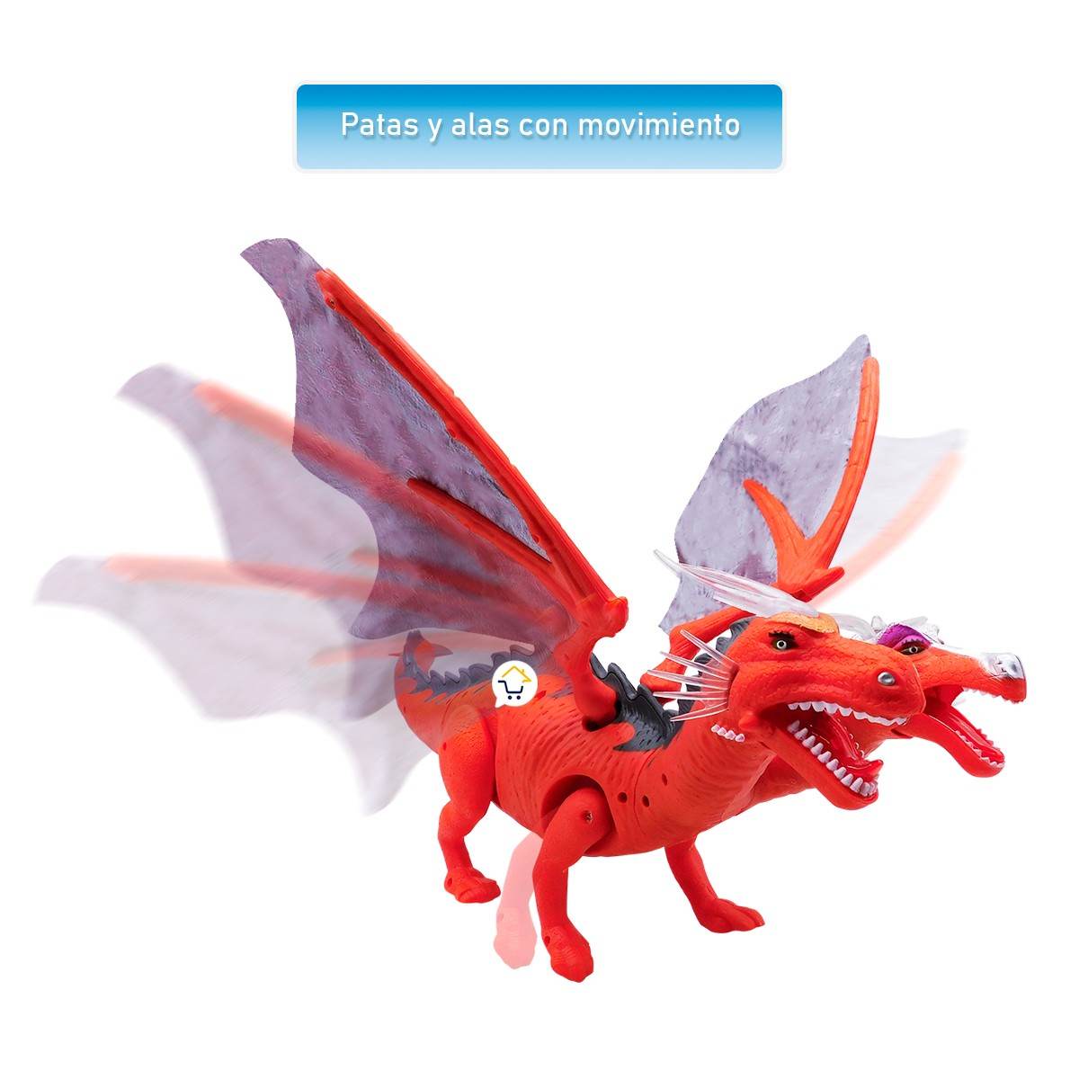 Dragón Grande 2 Cabezas Alas Movimiento Luces Sonidos - venhogarsa.com