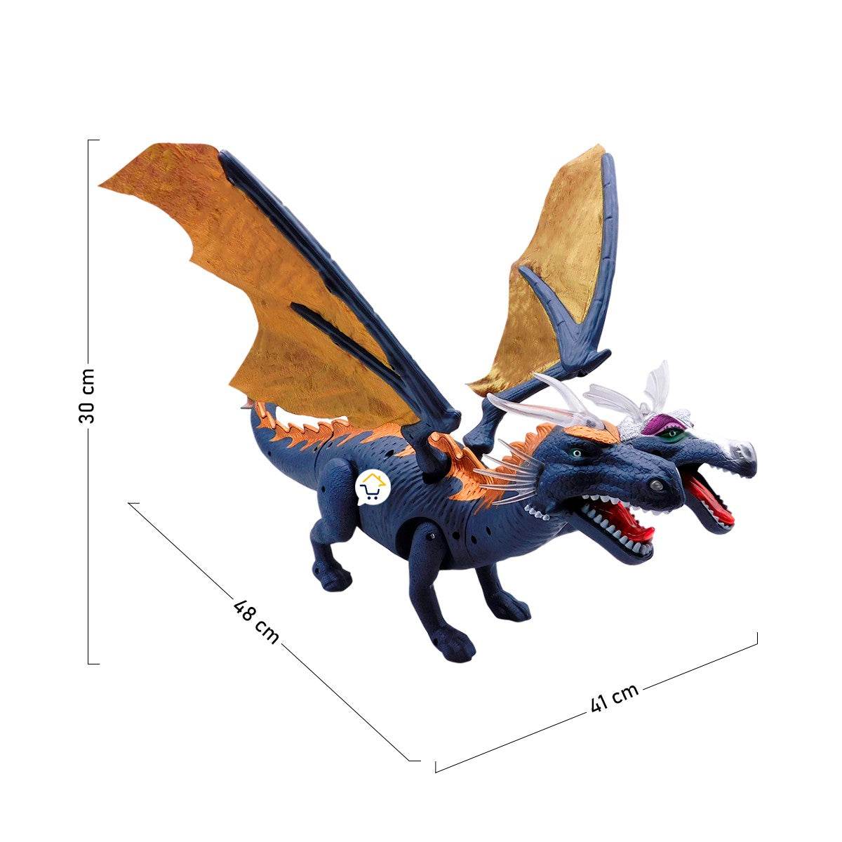 Dragón Grande 2 Cabezas Alas Movimiento Luces Sonidos - venhogarsa.com