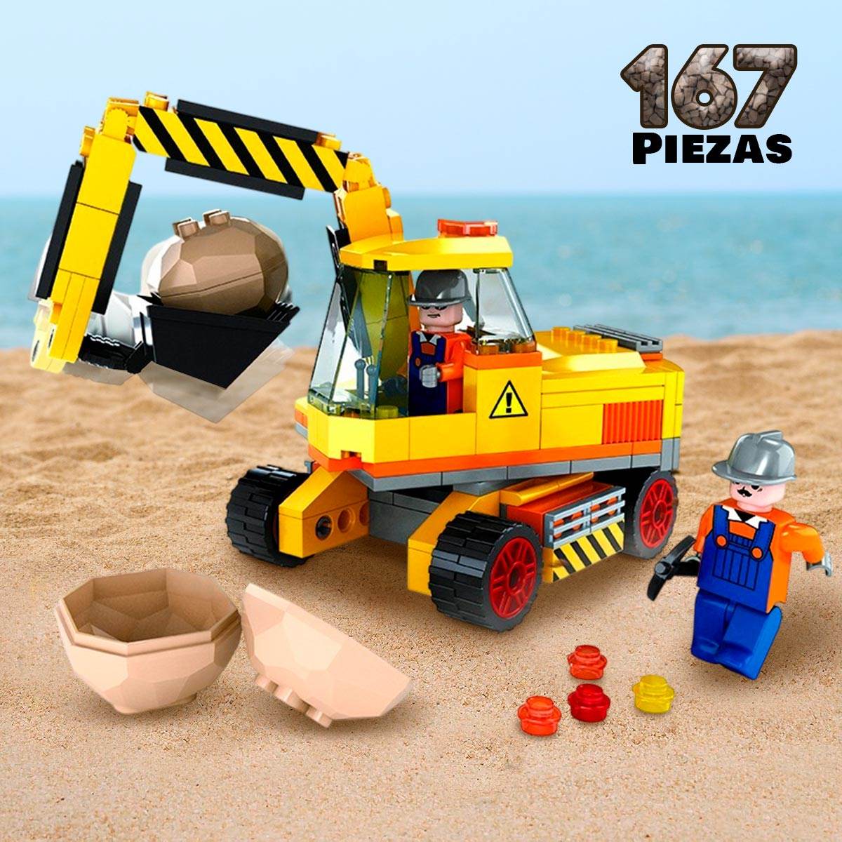 Excavadora De Construcción Armable Bloques 167 Piezas Juguete - venhogarsa.com
