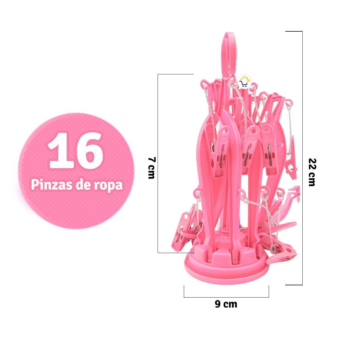 Gancho Araña X2 Ropa Interior 16 Pinzas Multiusos Giratorio - venhogarsa.com