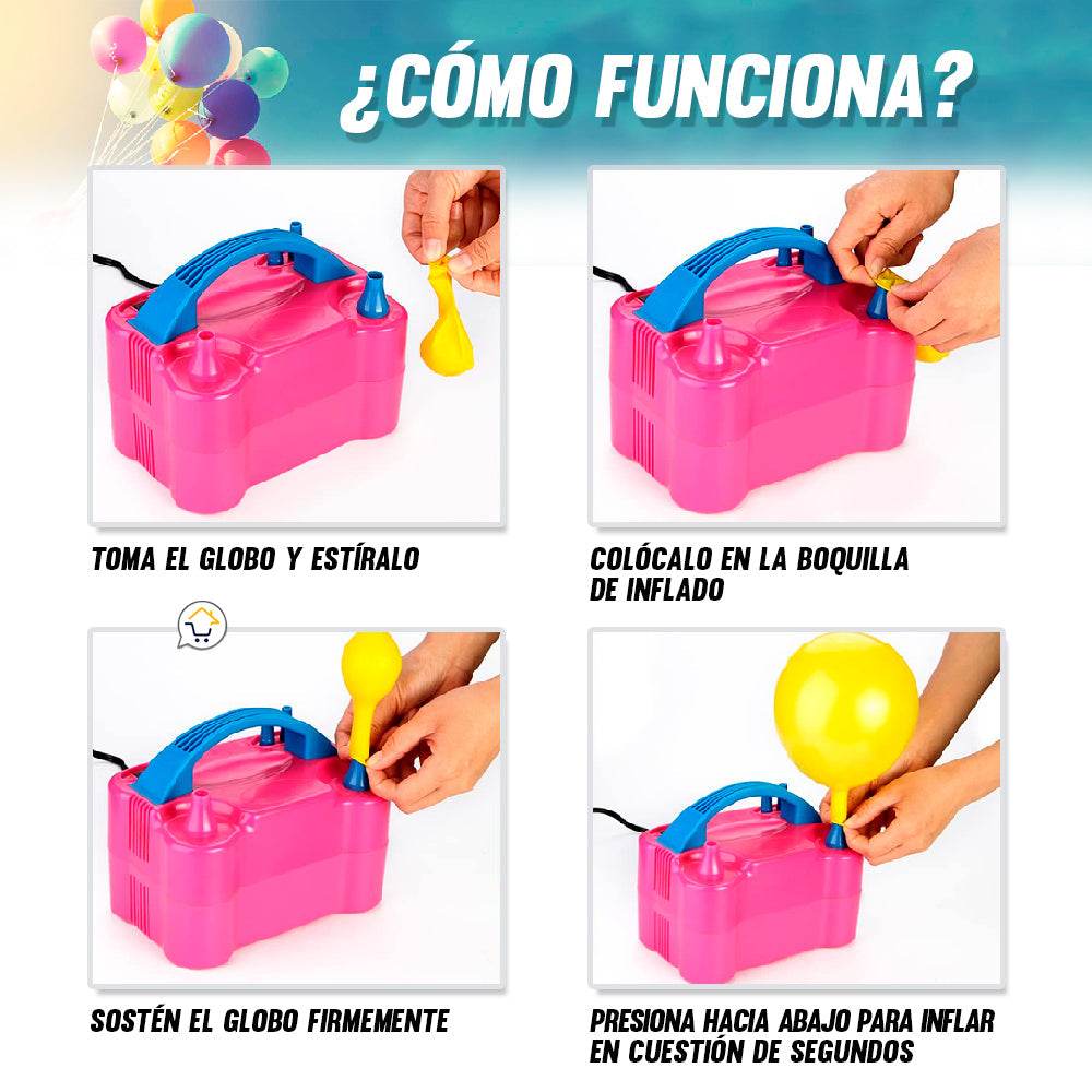 Inflador De Globos Eléctrico Automático Doble Boquilla - venhogarsa.com
