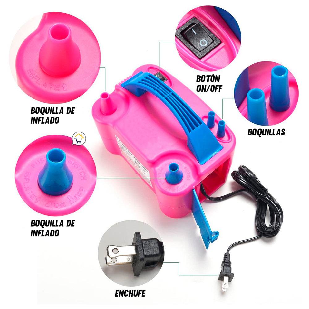 Inflador De Globos Eléctrico Automático Doble Boquilla - venhogarsa.com