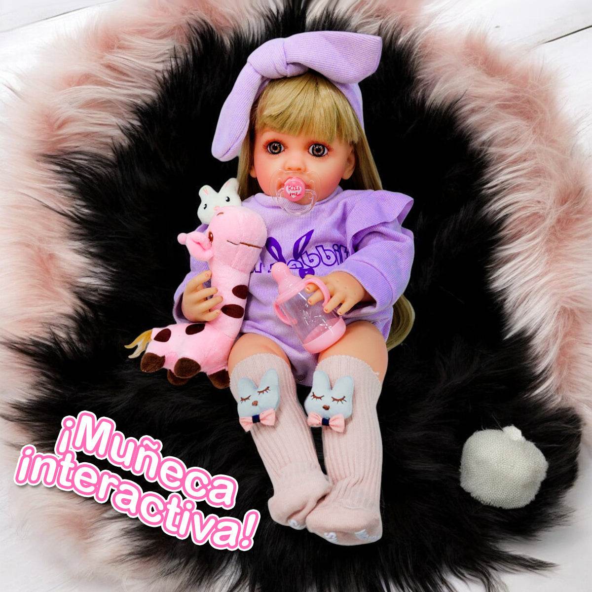 Muñeca Bebé Realista Didáctica peluche jirafa Sonidos - venhogarsa.com