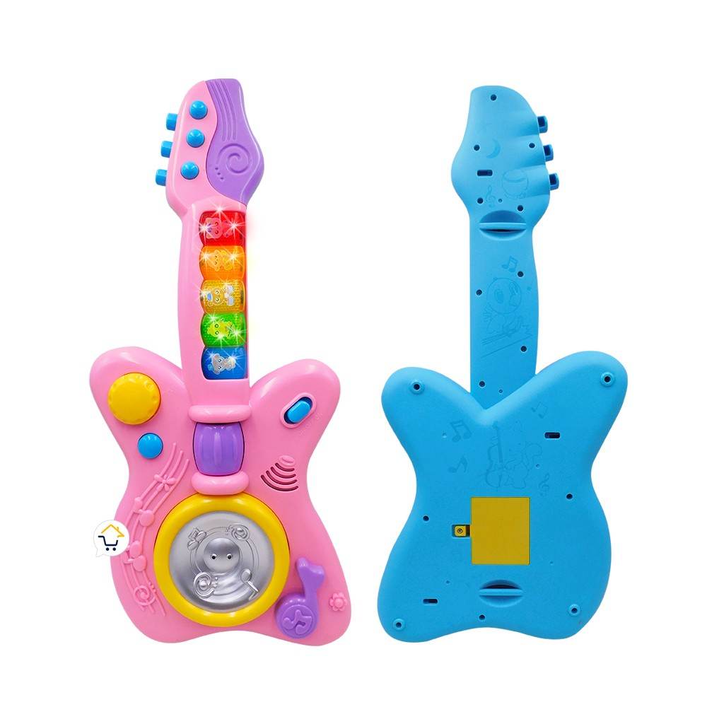 Micrófono Doble Karaoke Guitarra Musical Luces Sonidos - venhogarsa.com