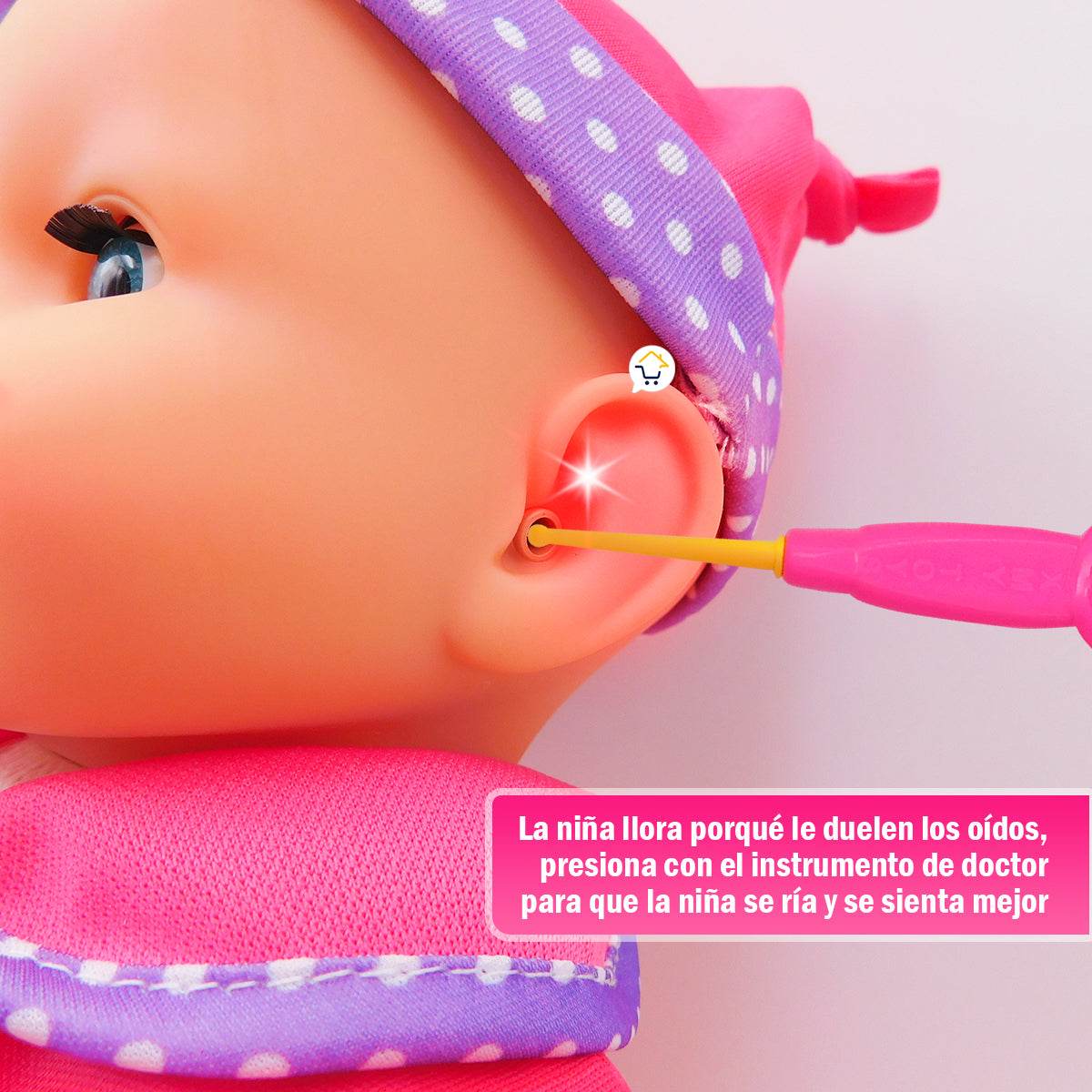Muñeca Bebé Llorona Sonidos Luces Juguete Accesorios - venhogarsa.com