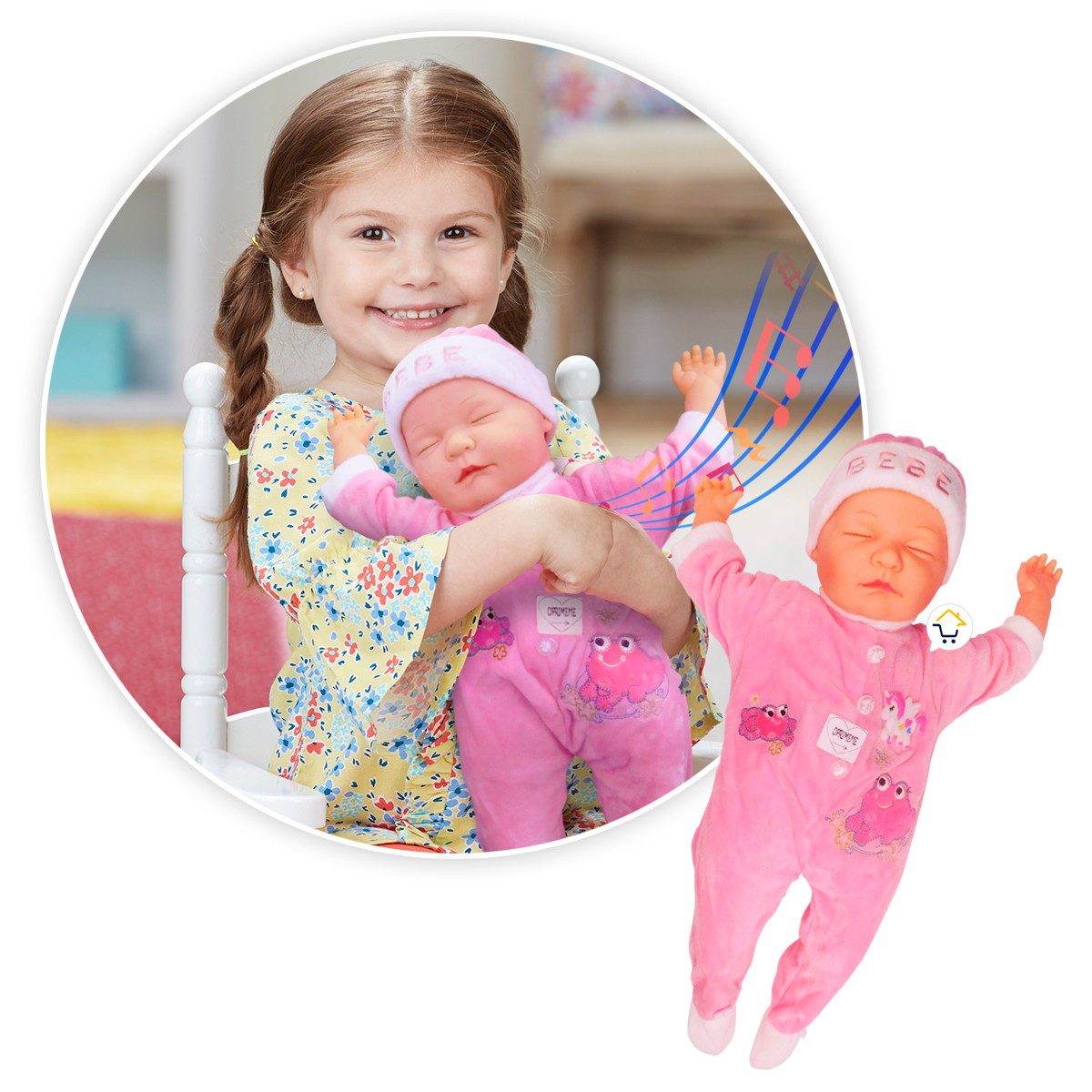 Muñeca Bebé Canciones Didáctica peluche Luces Infantil - venhogarsa.com