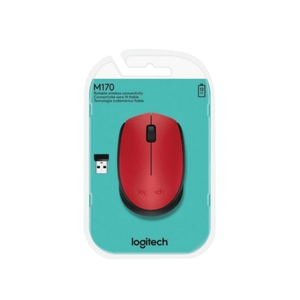 Mouse Logitech M170 Rojo, Inalámbrico 2.4 GHz, 1000 DPI USB - venhogarsa.com