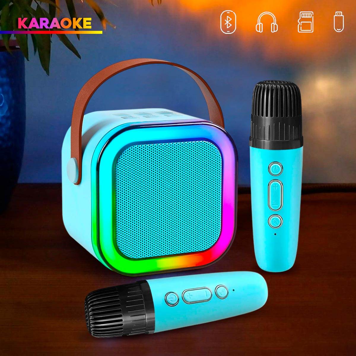 Kit De Karaoke Parlante Mágico + Micrófonos Inalámbricos K12 - venhogarsa.com