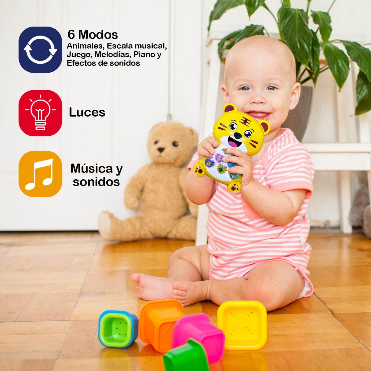Piano Musical Tigre Infantil Interactivo - venhogarsa.com