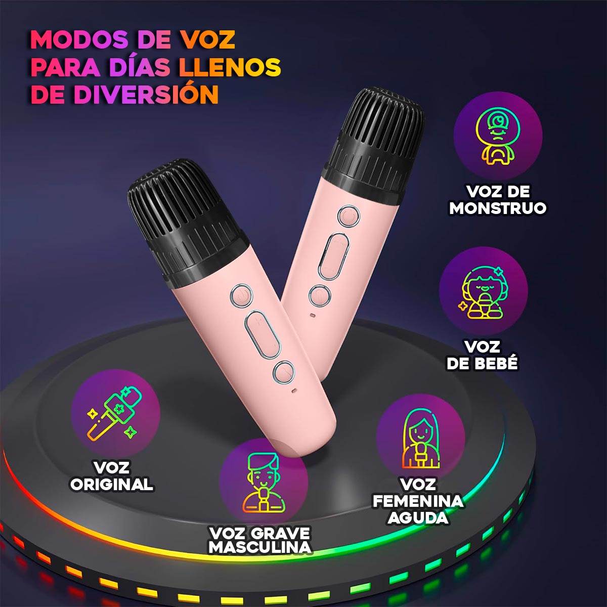 Kit De Karaoke Parlante Mágico + Micrófonos Inalámbricos K12 - venhogarsa.com