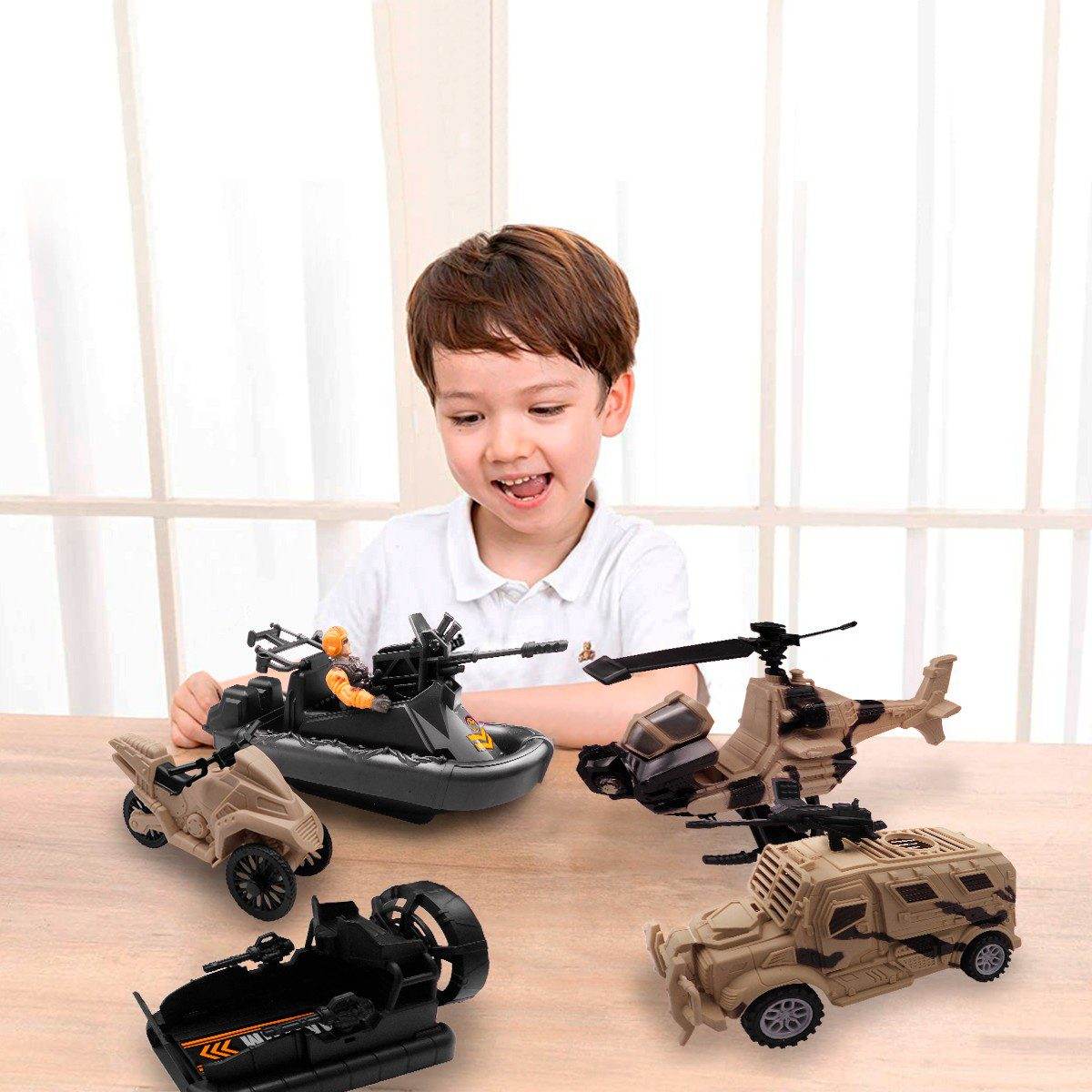 Set Vehículos Militares X5 Juguete Niños - venhogarsa.com