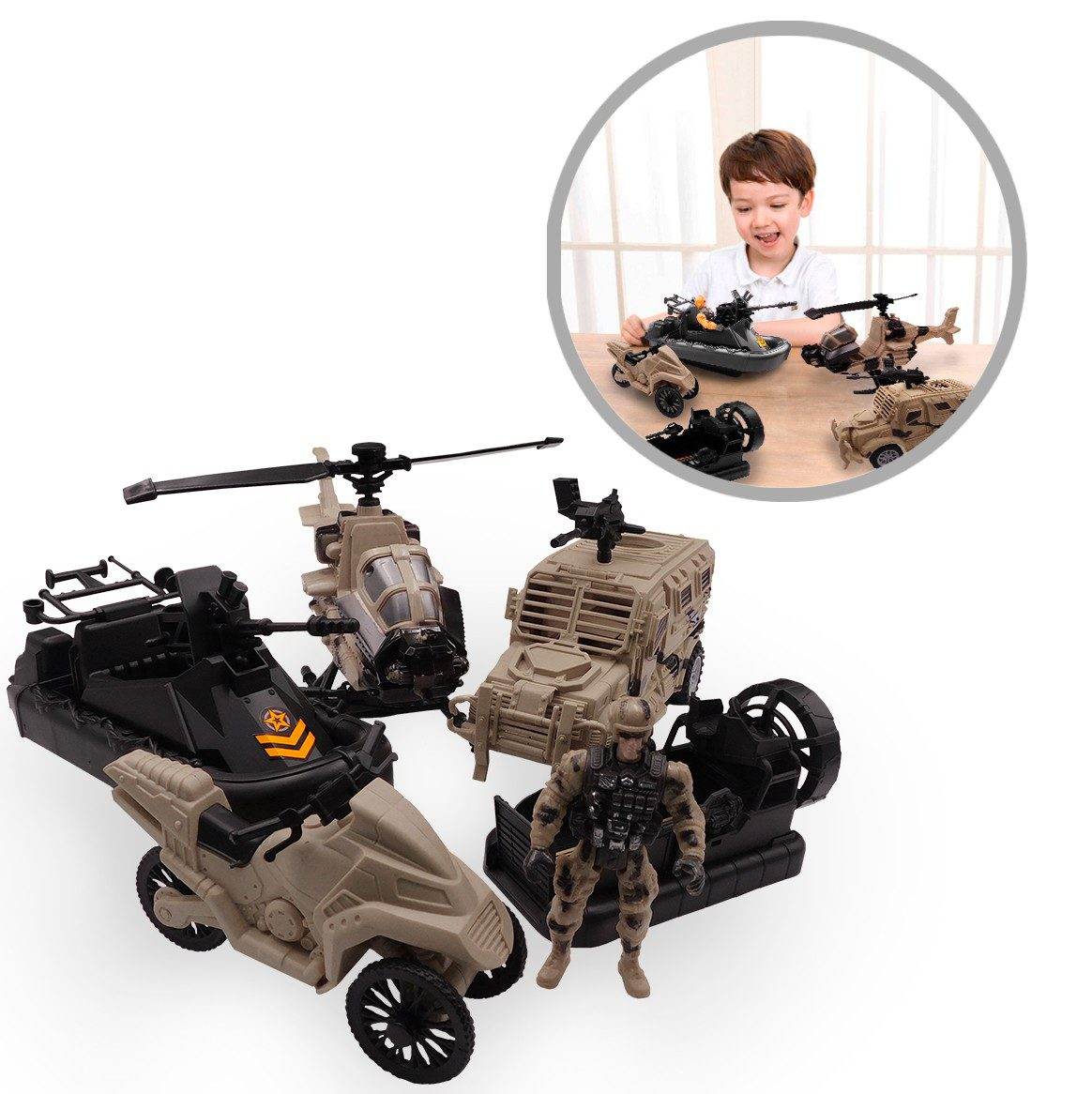 Set Vehículos Militares X5 Juguete Niños - venhogarsa.com