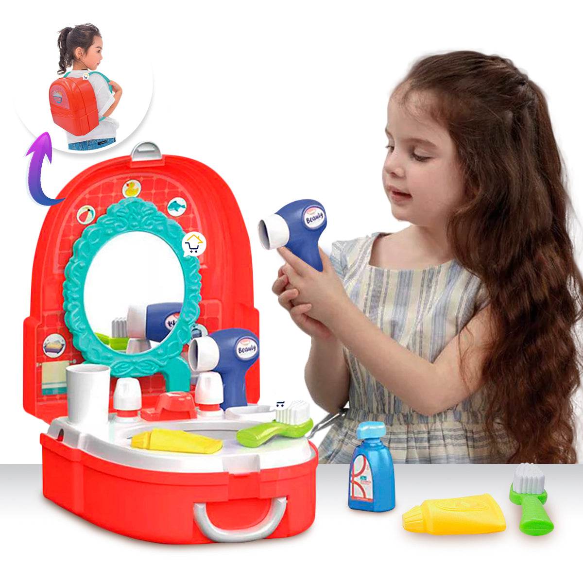 Maletín Tocador Set De Baño 2 En 1 Didáctico Niños - venhogarsa.com