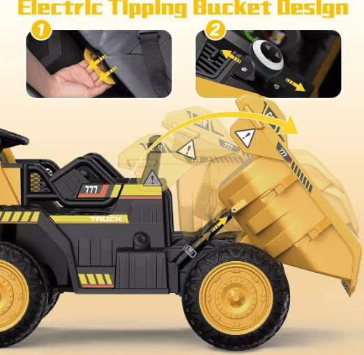 Camión Volqueta Construcción De 12 V Con Control Remoto Pala - venhogarsa.com