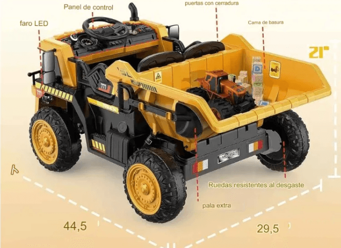 Camión Volqueta Construcción De 12 V Con Control Remoto Pala - venhogarsa.com
