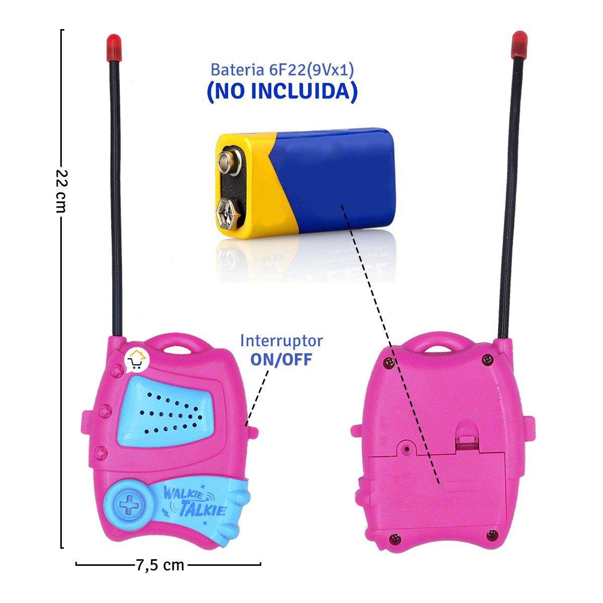 Walkie Talkies Infantil Princesas Comunicadores Portátiles 5 m Infantil - venhogarsa.com