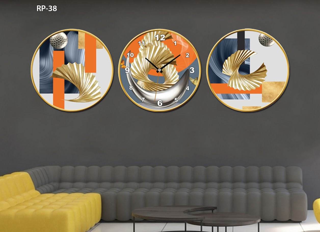 Reloj Pared Estilo Poliptico 3 Piezas - venhogarsa.com