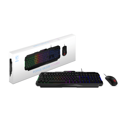 Combo MSI Forge GK100 RGB USB: Teclado y Mouse para Gaming - venhogarsa.com