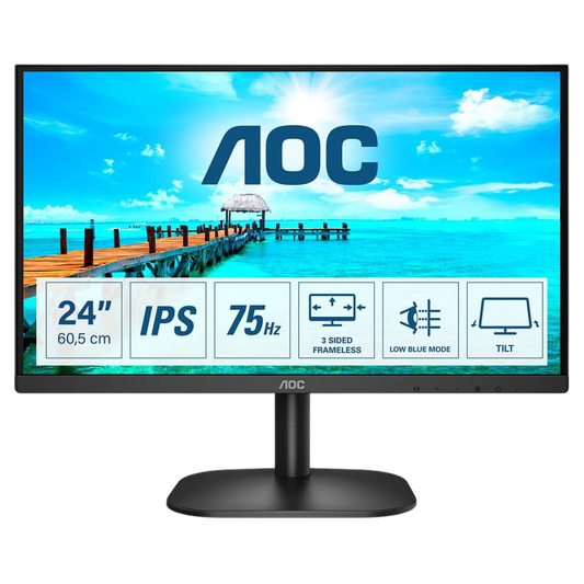 Monitor AOC 24" IPS Full HD 75Hz sin bordes LowBlue