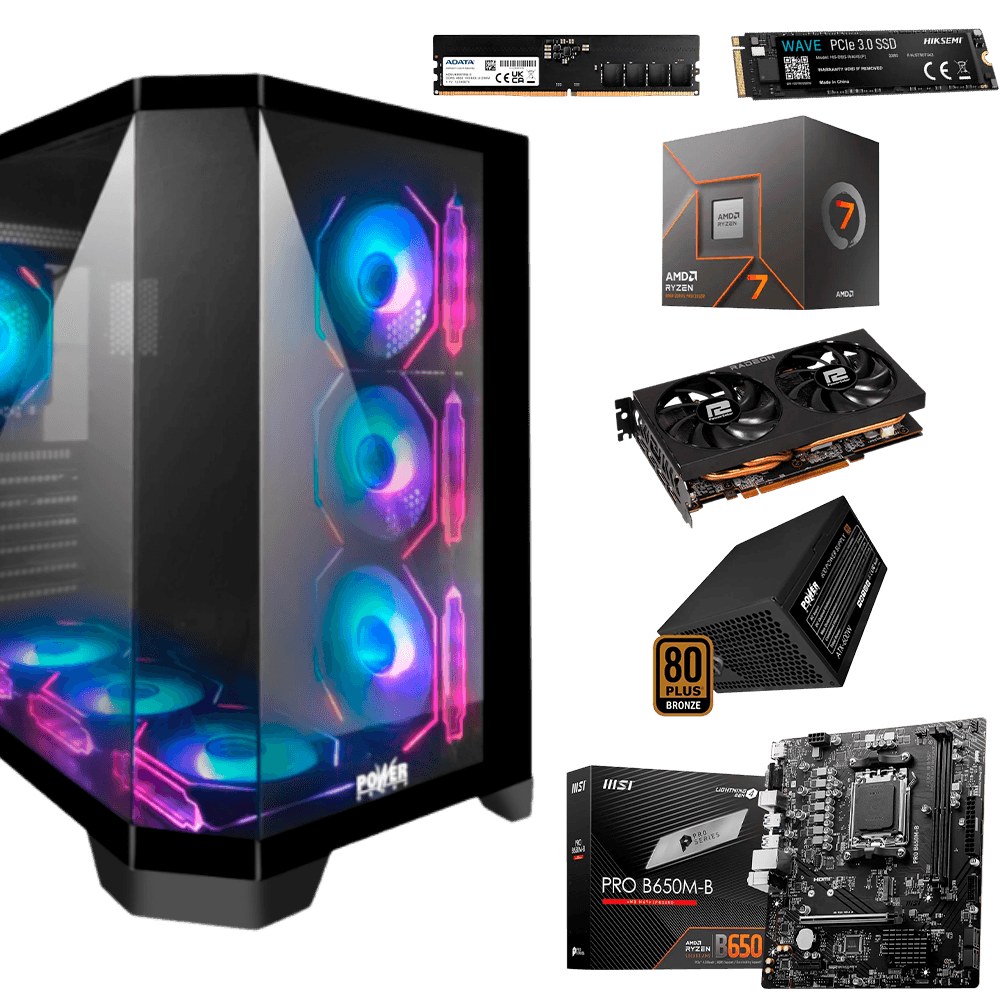 PC Gamer Ryzen 7 8700F + RX 7600 | Potencia Total - venhogarsa.com