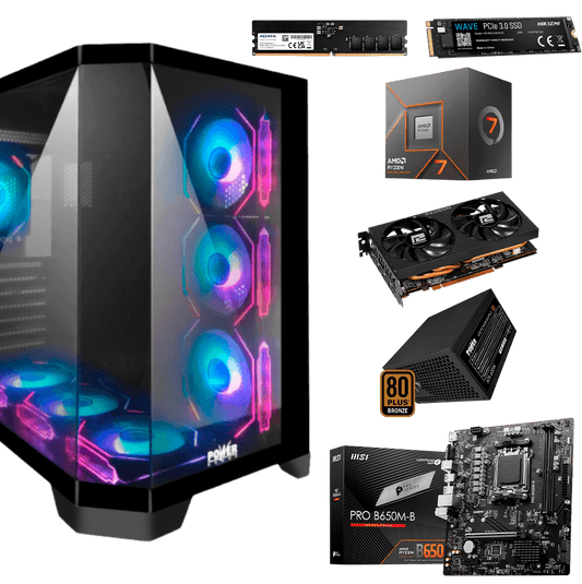 PC Gamer Ryzen 7 8700F + RX 7600 | Potencia Total - venhogarsa.com