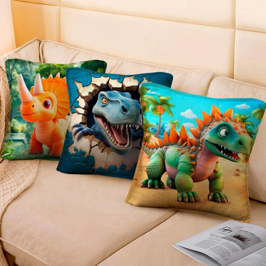 Cojines De Dinosaurios x3 Almohada Infantil - venhogarsa.com