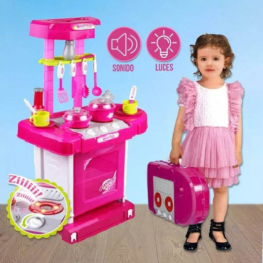 Cocina Infantil Niñas Maletín + Luces Sonidos - venhogarsa.com