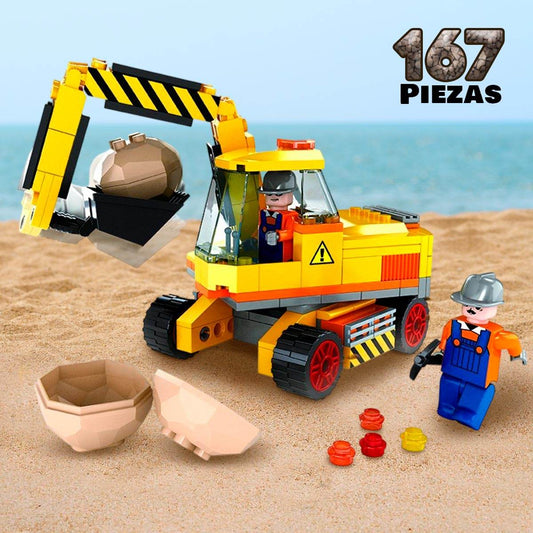 Excavadora De Construcción Armable Bloques 167 Piezas Juguete - venhogarsa.com