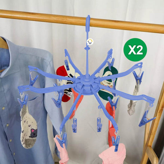 Gancho Araña X2 Ropa Interior 16 Pinzas Multiusos Giratorio - venhogarsa.com