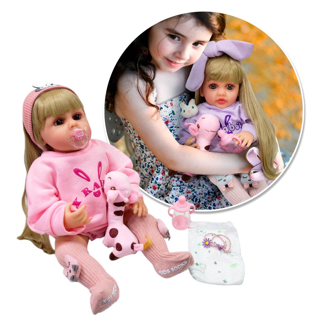 Muñeca Bebé Realista Didáctica peluche jirafa Sonidos - venhogarsa.com