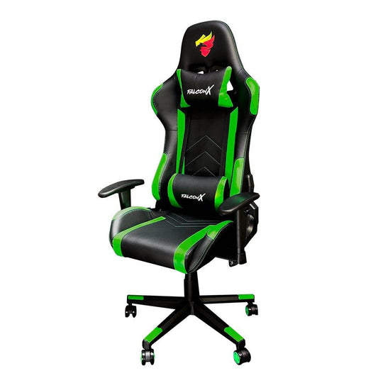 Silla Gamer Falcon X SD-010, reclinable 180°, PU, 2D, verde - venhogarsa.com