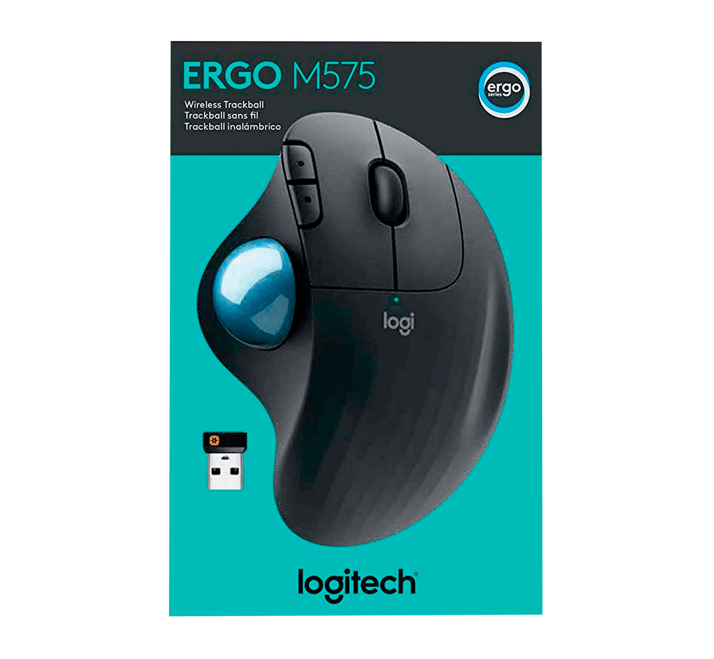Trackball Logitech ERGO M575, ergonómico y preciso, 2000 DPI, conexión BT/USB. Ideal para espacios reducidos y uso prolongado sin fatiga. - venhogarsa.com